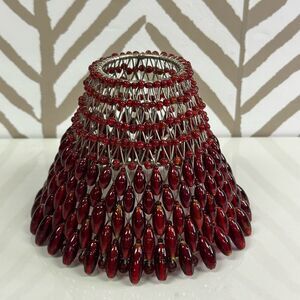 Pottery Barn Dark Red Beaded Mini Shade